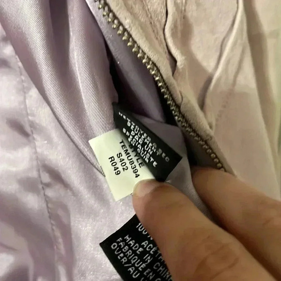 Spring Purple Suede Leather Coat Size M - Picture 7 of 7